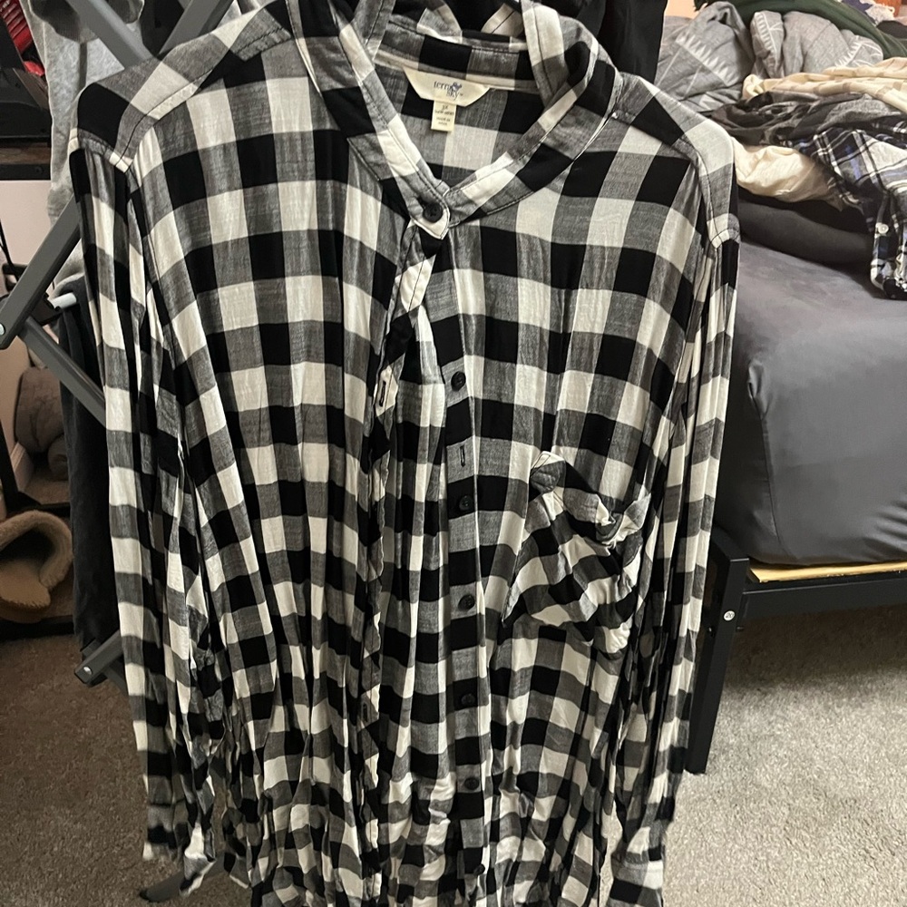 Terra & Sky Monochrome Plaid Shirt